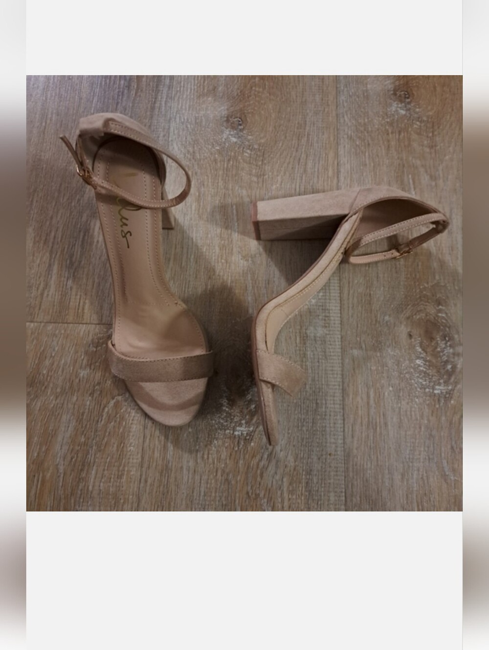 Women's Block Heel Ankle Strap Sandals - Nude